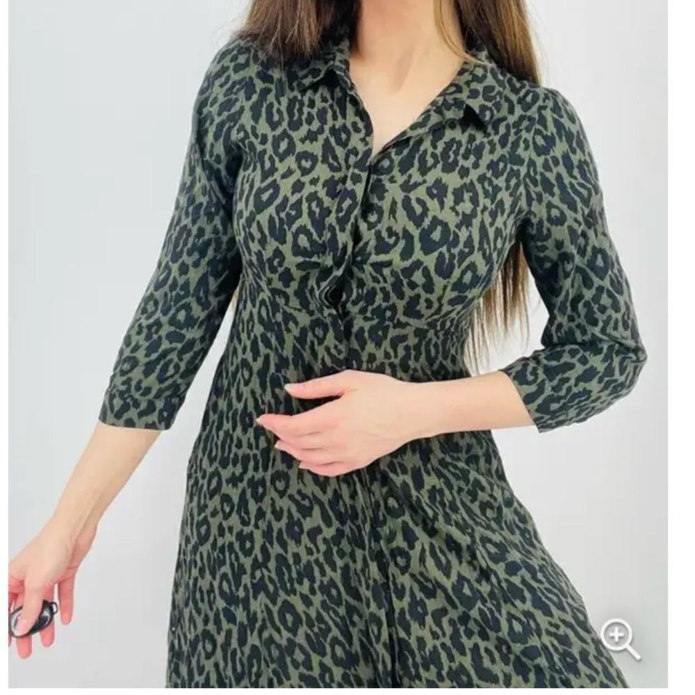 Zara Leopard Print Maxi Button Down Maxi Dress - image 8